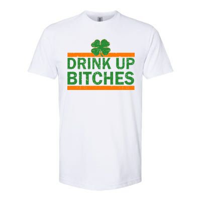 Drink Up Bitches Irish Clover Softstyle CVC T-Shirt