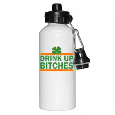 Drink Up Bitches Irish Clover Aluminum Water Bottle