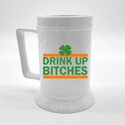 Drink Up Bitches Irish Clover Beer Stein