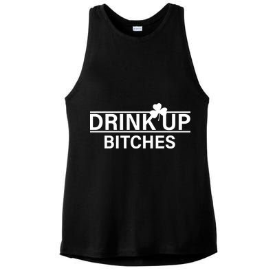 Drink Up Bitches Simple Logo Ladies PosiCharge Tri-Blend Wicking Tank