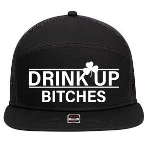 Drink Up Bitches Simple Logo 7 Panel Mesh Trucker Snapback Hat