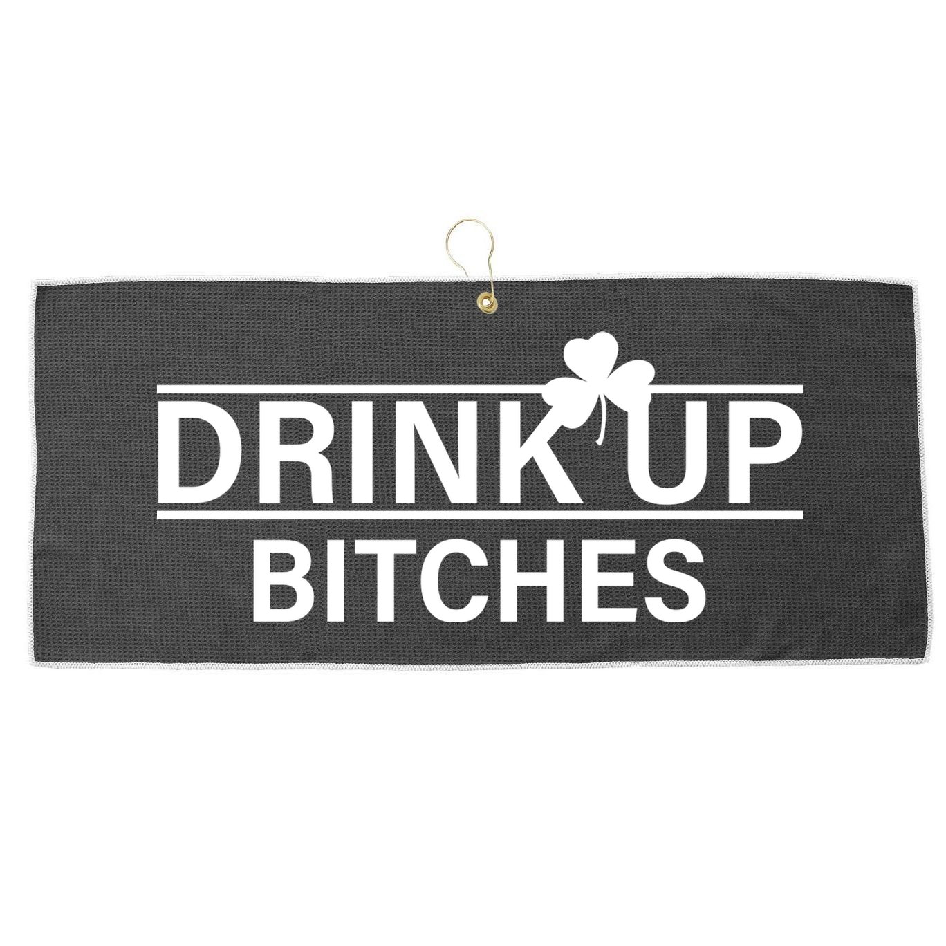 Drink Up Bitches Simple Logo Large Microfiber Waffle Golf Towel