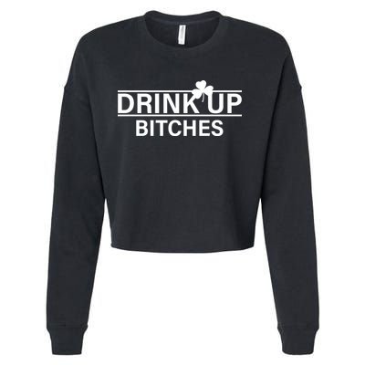 Drink Up Bitches Simple Logo Cropped Pullover Crew