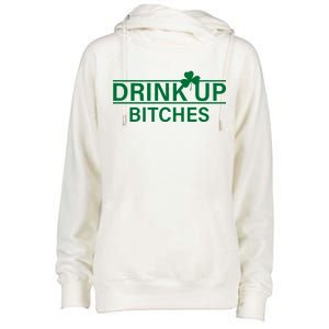 Drink Up Bitches Simple Logo Womens Funnel Neck Pullover Hood