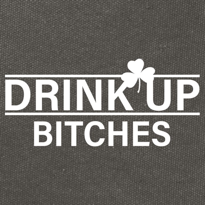 Drink Up Bitches Simple Logo Cotton Canvas Backpack