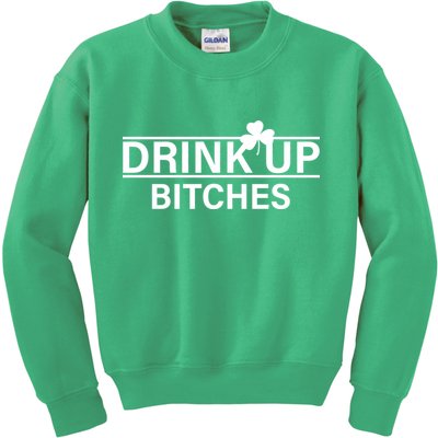 Drink Up Bitches Simple Logo Kids Sweatshirt