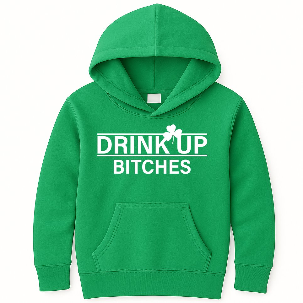 Drink Up Bitches Simple Logo Kids Hoodie