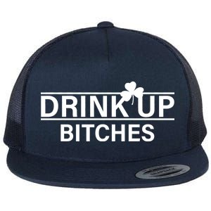 Drink Up Bitches Simple Logo Flat Bill Trucker Hat