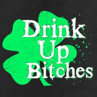 Drink Up Bitches St Patrick's Day Clover 7 Panel Mesh Trucker Snapback Hat