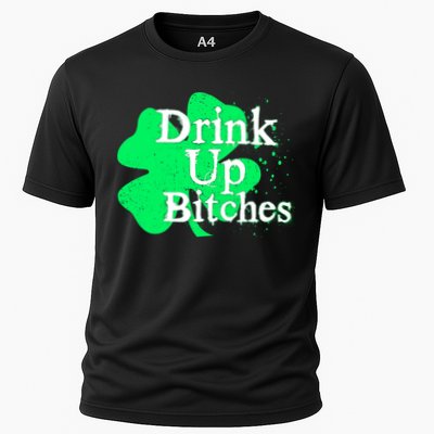 Drink Up Bitches St Patrick's Day Clover Performance Shirt