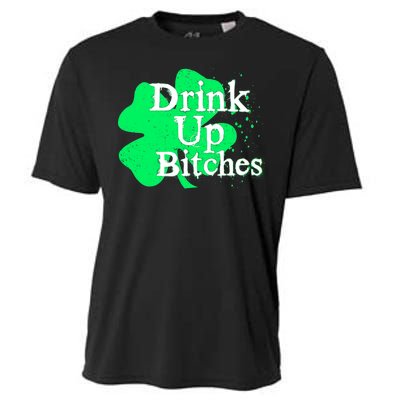 Drink Up Bitches St Patrick's Day Clover Cooling Performance Crew T-Shirt