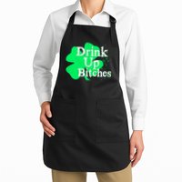 Drink Up Bitches St Patrick's Day Clover Apron