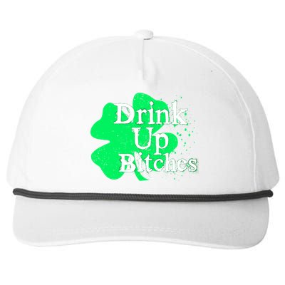 Drink Up Bitches St Patrick's Day Clover Snapback Five-Panel Rope Hat