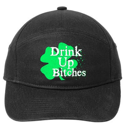 Drink Up Bitches St Patrick's Day Clover 7-Panel Snapback Hat