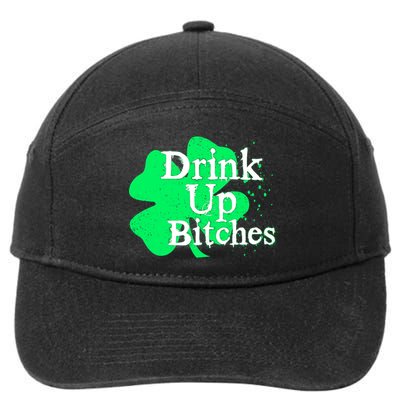 Drink Up Bitches St Patrick's Day Clover 7-Panel Snapback Hat