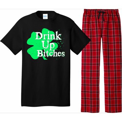 Drink Up Bitches St Patrick's Day Clover Pajama Set