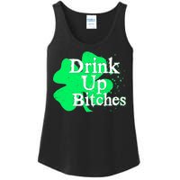 Drink Up Bitches St Patrick's Day Clover Ladies Essential Tank