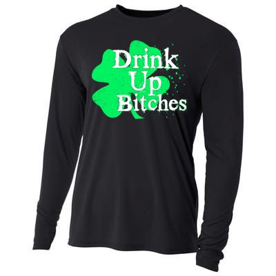 Drink Up Bitches St Patrick's Day Clover Cooling Performance Long Sleeve Crew