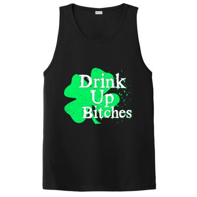 Drink Up Bitches St Patrick's Day Clover PosiCharge Competitor Tank