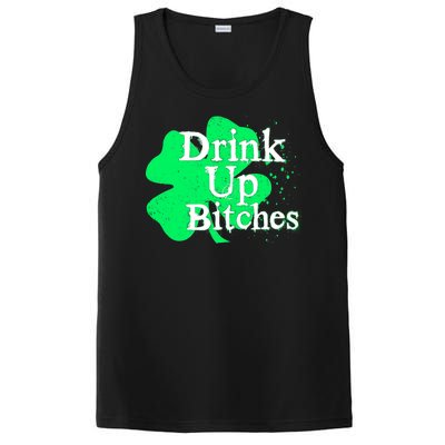 Drink Up Bitches St Patrick's Day Clover PosiCharge Competitor Tank