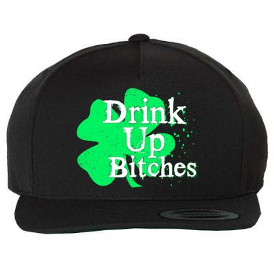 Drink Up Bitches St Patrick's Day Clover Wool Snapback Cap