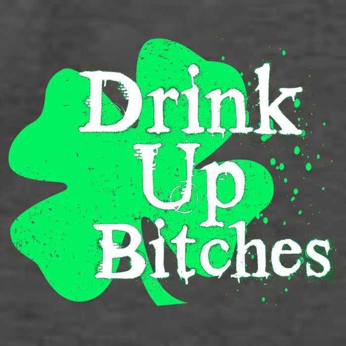 Drink Up Bitches St Patrick's Day Clover Vector Backpack