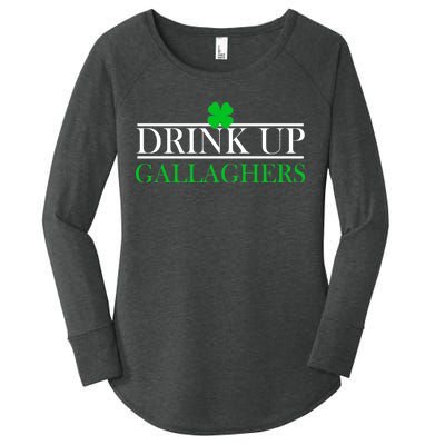 Drink Up Gallaghers Funny St. Patrick's Day Women's Perfect Tri Tunic Long Sleeve Shirt