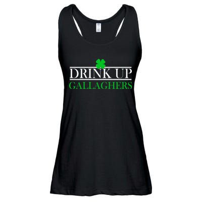 Drink Up Gallaghers Funny St. Patrick's Day Ladies Essential Flowy Tank