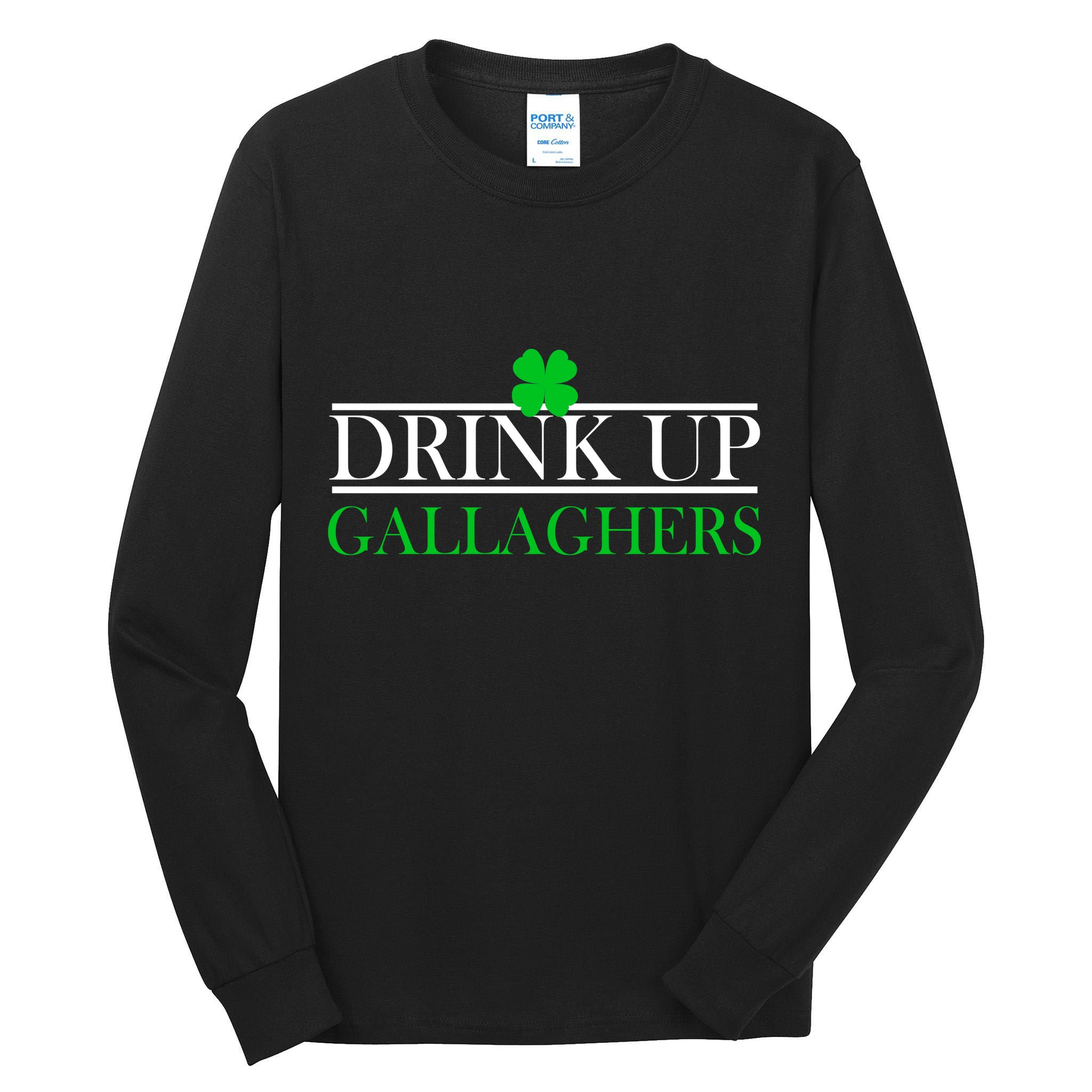 Drink Up Gallaghers Funny St. Patrick's Day Tall Long Sleeve T-Shirt