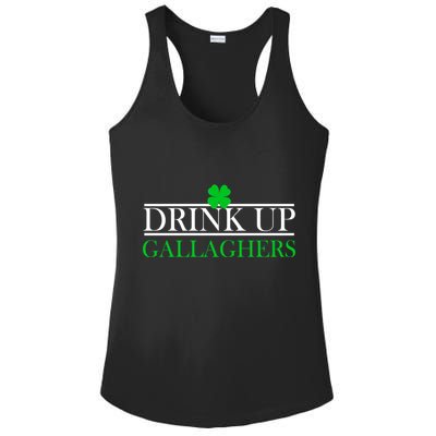 Drink Up Gallaghers Funny St. Patrick's Day Ladies PosiCharge Competitor Racerback Tank