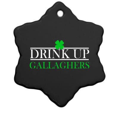 Drink Up Gallaghers Funny St. Patrick's Day Ceramic Star Ornament