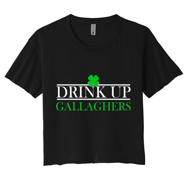 Drink Up Gallaghers Funny St. Patrick's Day Crop Top