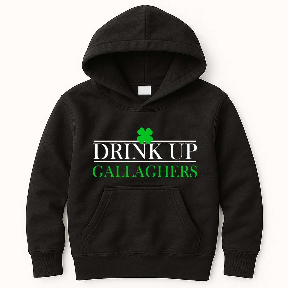 Drink Up Gallaghers Funny St. Patrick's Day Kids Hoodie