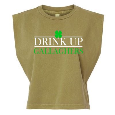 Drink Up Gallaghers Funny St. Patrick's Day Garment-Dyed Women's Muscle Tee