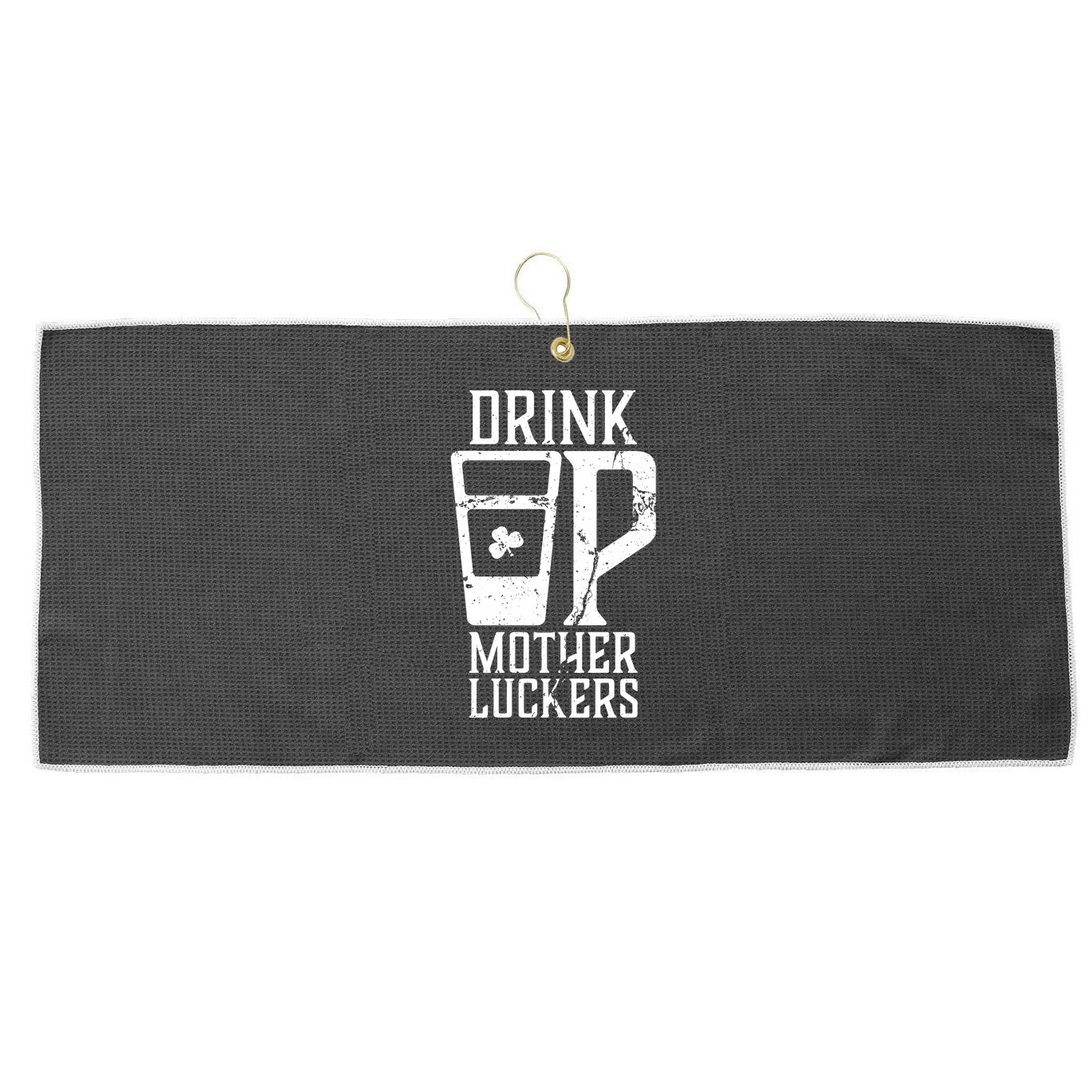Drink Up Mother Luckers Large Microfiber Waffle Golf Towel