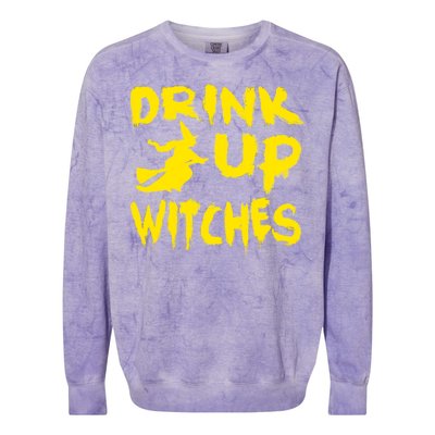 Drink Up Witches Funny Halloween Colorblast Crewneck Sweatshirt