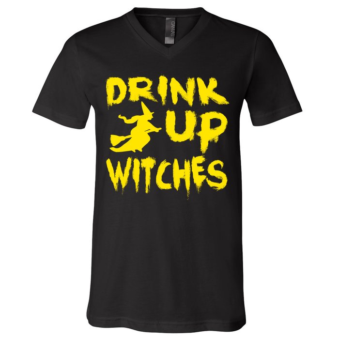 Drink Up Witches Funny Halloween V-Neck T-Shirt