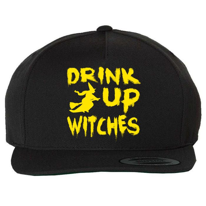 Drink Up Witches Funny Halloween Wool Snapback Cap