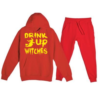 Drink Up Witches Funny Halloween Premium Hooded Sweatsuit Set