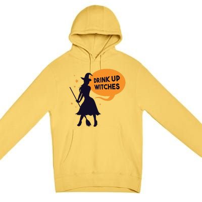 Drink Up Witches Funny Witch Premium Pullover Hoodie