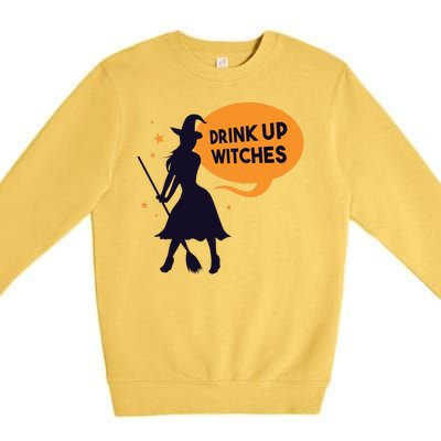 Drink Up Witches Funny Witch Premium Crewneck Sweatshirt