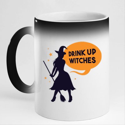 Drink Up Witches Funny Witch 11oz Black Color Changing Mug