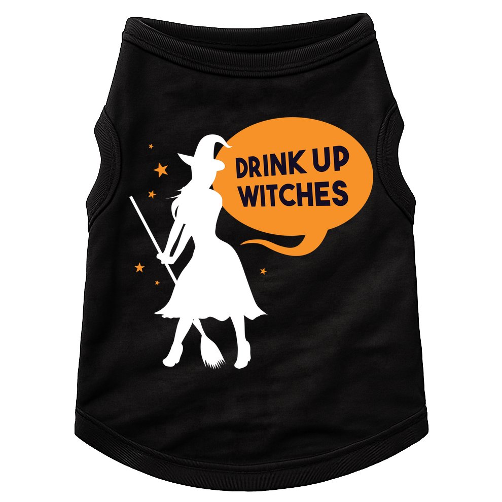Drink Up Witches Funny Witch Doggie Tank