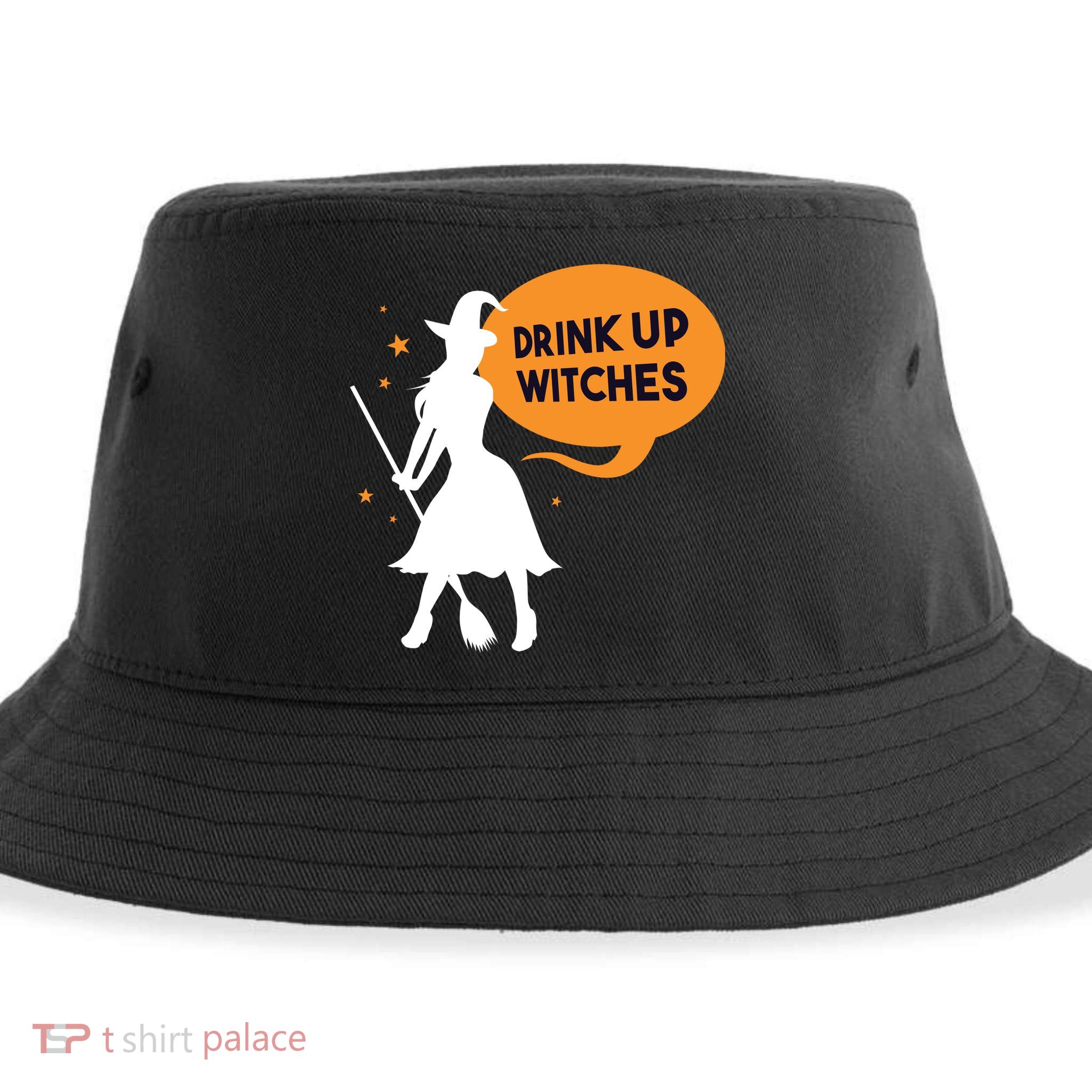 Drink Up Witches Funny Witch Sustainable Bucket Hat
