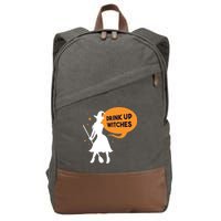 Drink Up Witches Funny Witch Cotton Canvas Backpack