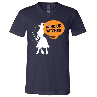 Drink Up Witches Funny Witch V-Neck T-Shirt