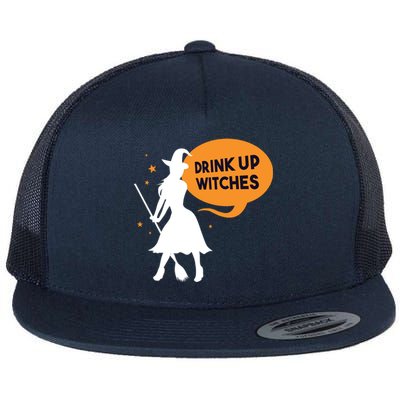 Drink Up Witches Funny Witch Flat Bill Trucker Hat