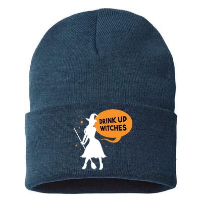 Drink Up Witches Funny Witch Sustainable Knit Beanie