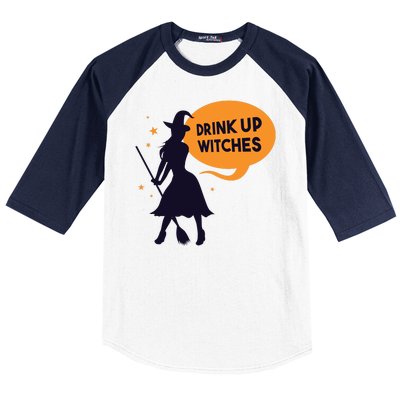 Drink Up Witches Funny Witch Baseball Sleeve Shirt