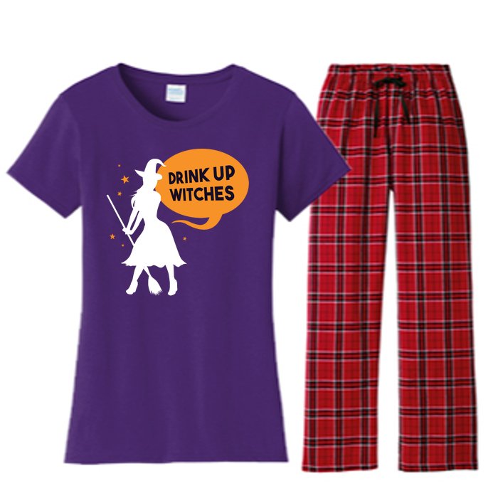 Drink Up Witches Funny Witch Women's Flannel Pajama Set